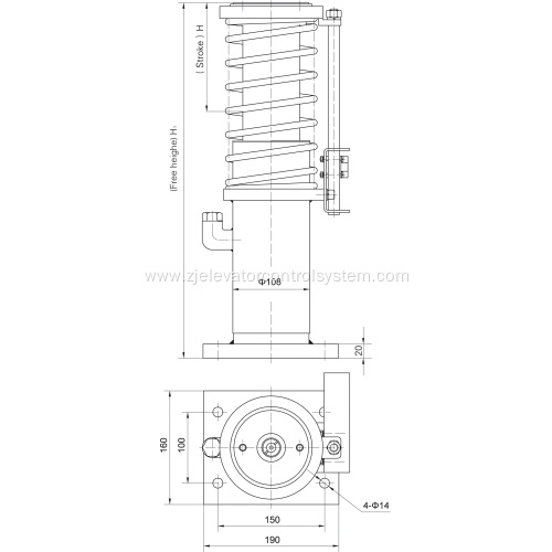 Hydraulic Buffer for Passenger Lifts Car Side